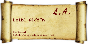 Loibl Alán névjegykártya